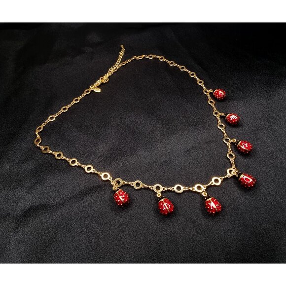 Vintage Joan Rivers Classics Collection Ladybug Charm Necklace - Picture 2 of 6